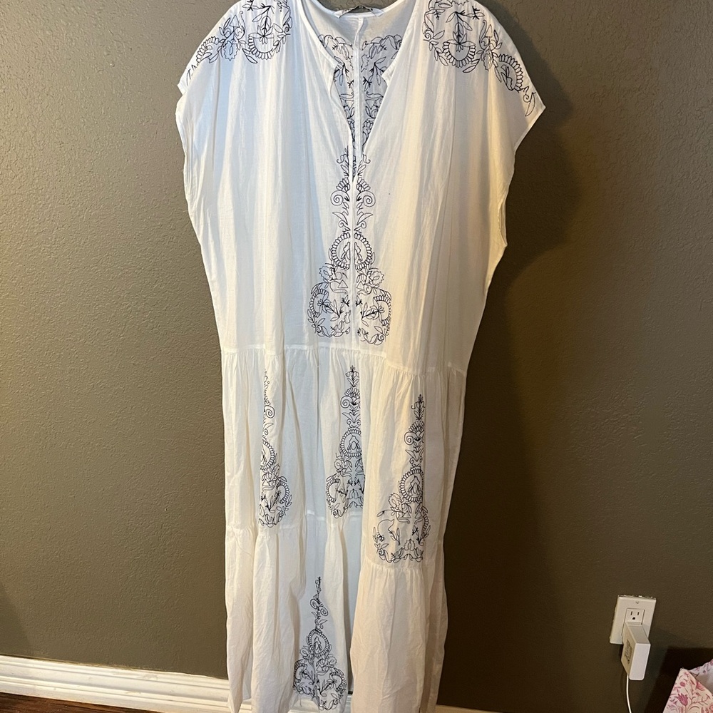 White Embroidered Maxi Dress - Lightweight Boho Style